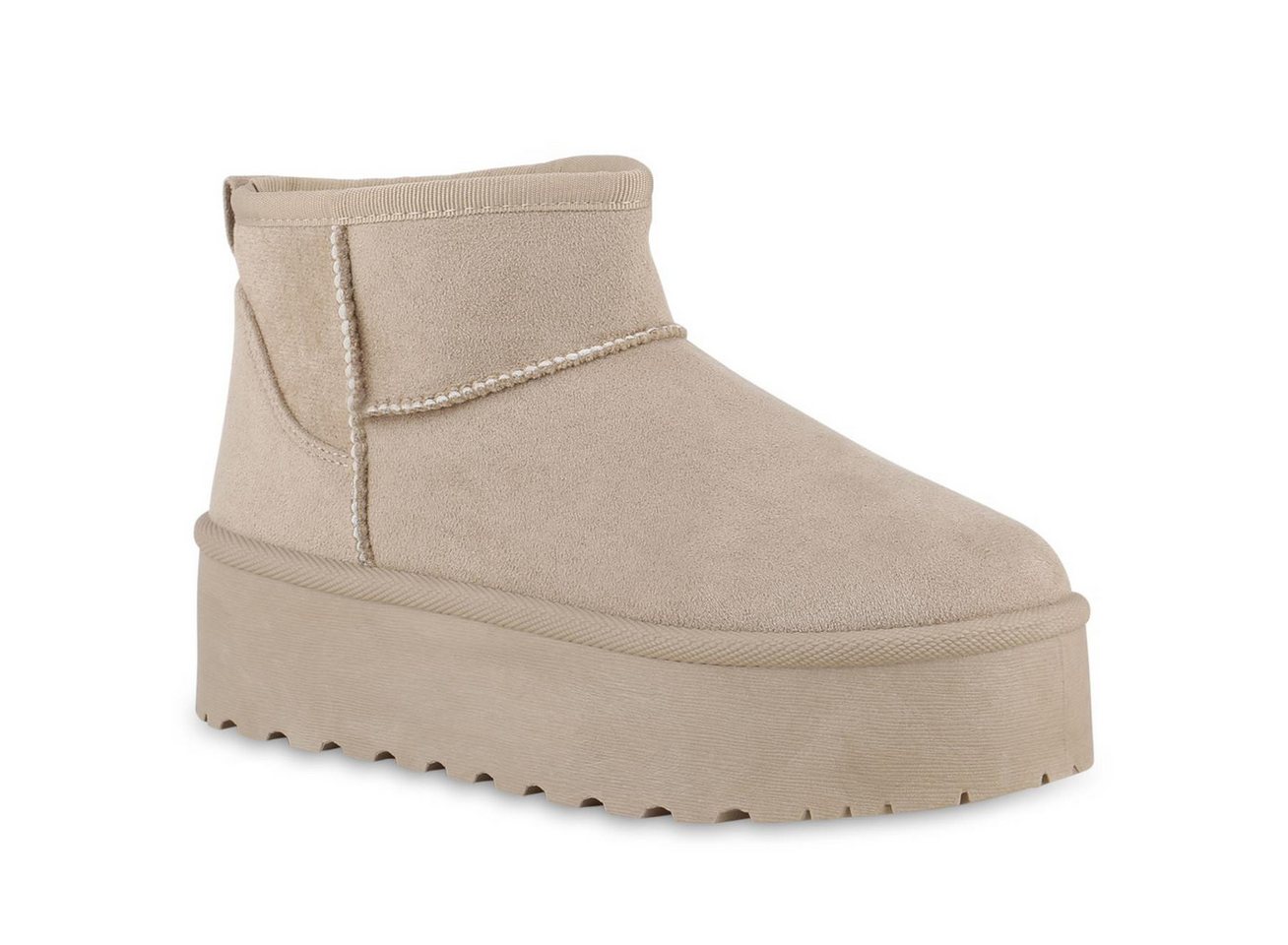 VAN HILL 841471 Winterstiefelette Damen Warm Gefüttert Winter Boots Stiefeletten Profil-Sohle