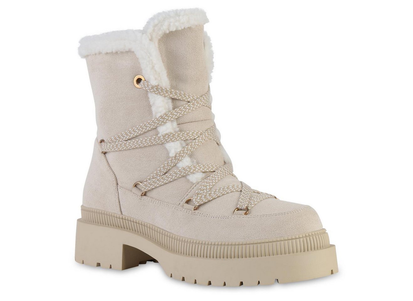 VAN HILL 841472 Schnürstiefelette Damen Leicht Gefüttert Schnürstiefeletten Stiefeletten