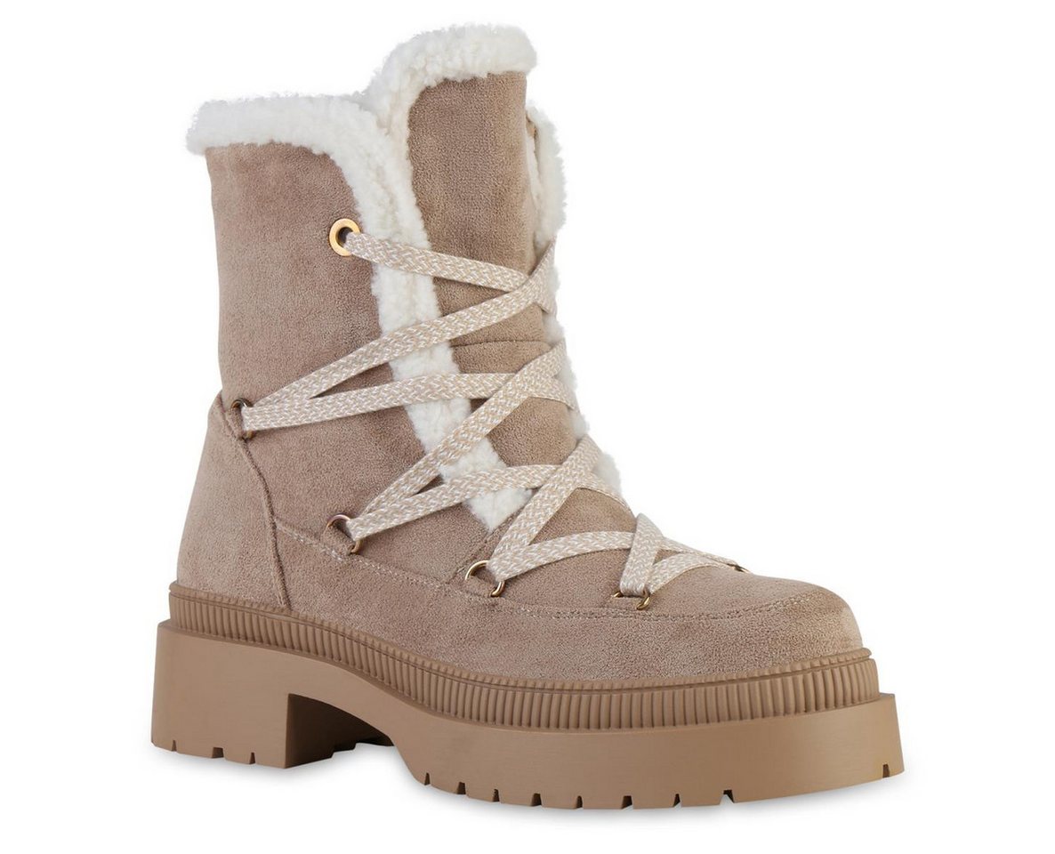 VAN HILL 841472 Schnürstiefelette Damen Leicht Gefüttert Schnürstiefeletten Stiefeletten