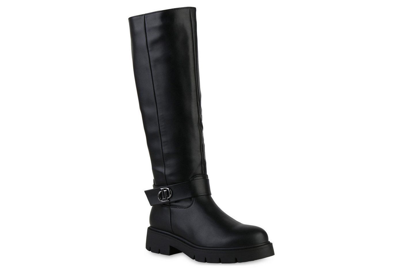 VAN HILL 841475 Stiefel Damen Leicht Gefütterte Bikerstiefel Stiefel Profil-Sohle