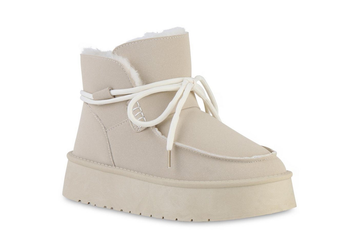 VAN HILL 841476 Winterstiefelette Damen Warm Gefütterte Winter Boots Stiefeletten Bequeme