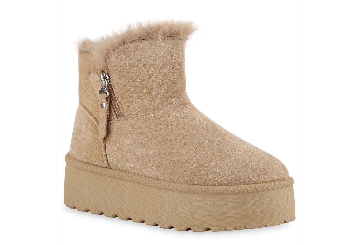 VAN HILL 841493 Winterstiefelette Damen Warm Gefütterte Winter Boots Stiefeletten Bequeme