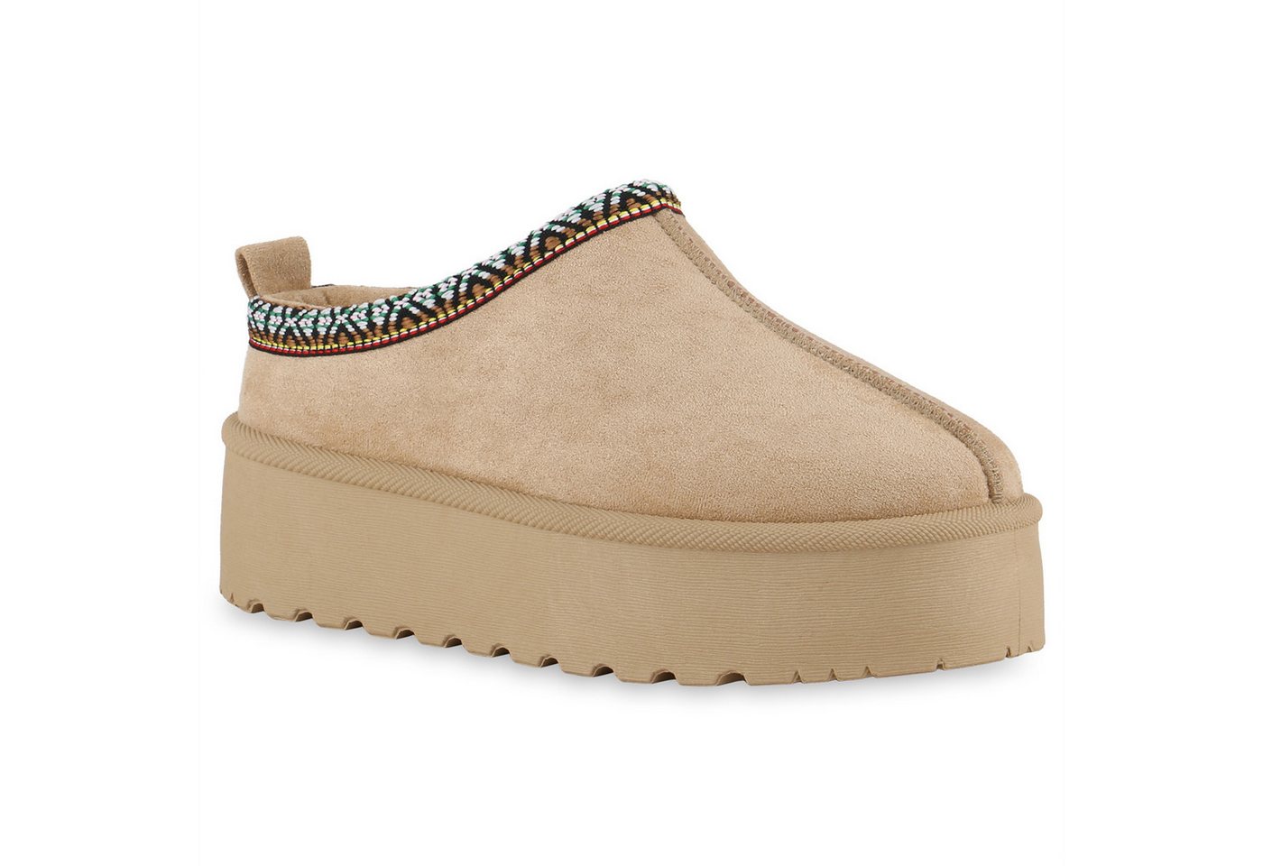VAN HILL 841495 Hausschuh Damen Warm Gefütterte Pantoffeln Hausschuhe Bequeme Prints