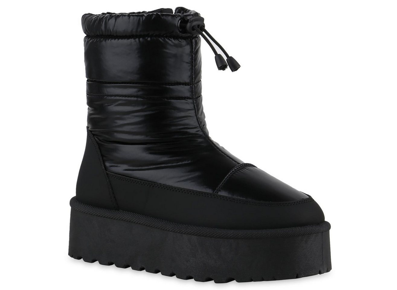 VAN HILL 841496 Winterstiefelette Damen Warm Gefütterte Winter Boots Stiefeletten Bequeme