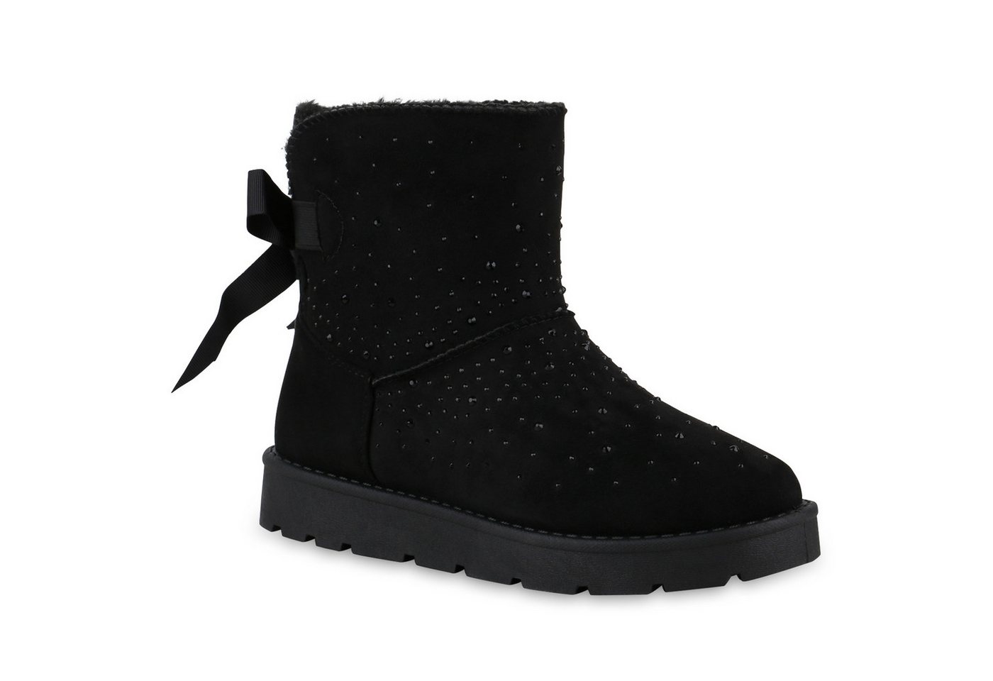 VAN HILL 841504 Winterstiefelette Damen Warm Gefütterte Winter Boots Stiefeletten Bequeme