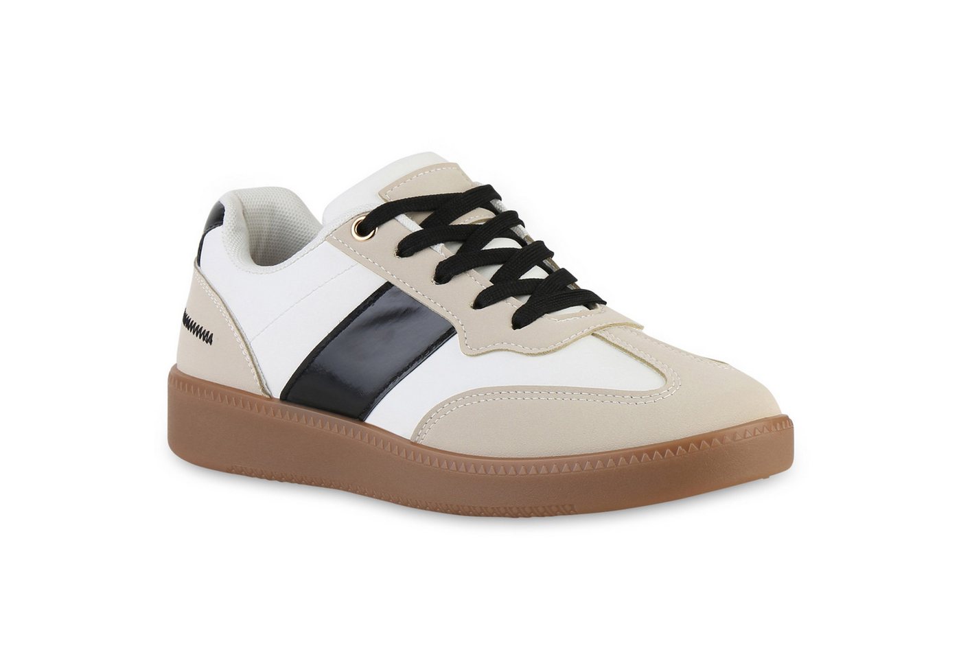 VAN HILL 841516 Sneaker Damen Sneaker Low Schnürer Bequeme Freizeit Basic Schnür-