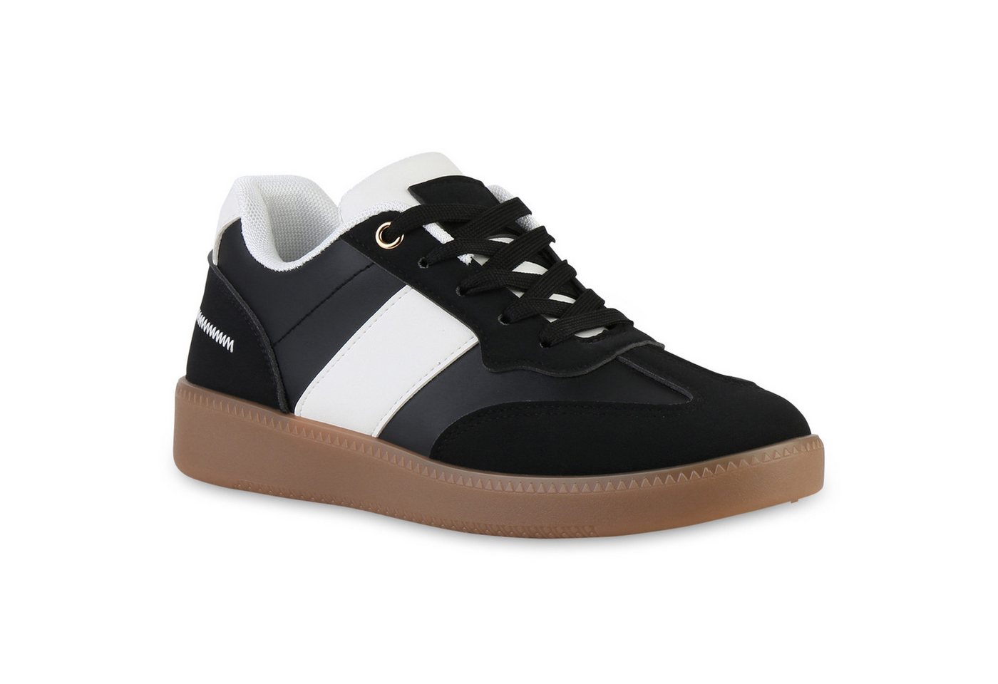 VAN HILL 841516 Sneaker Damen Sneaker Low Schnürer Bequeme Freizeit Basic Schnür-