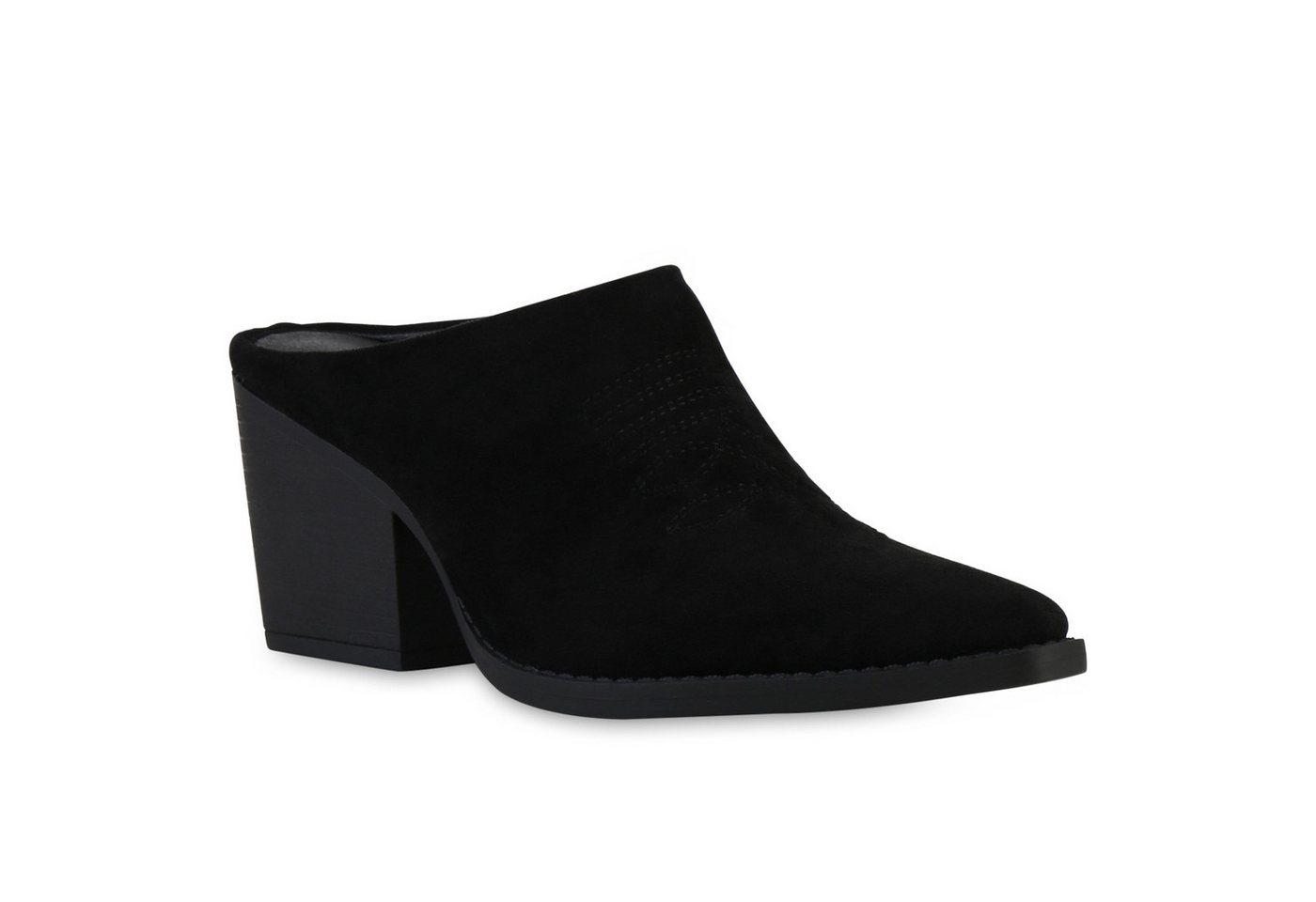 VAN HILL 841522 Cowboy Boots Damen Cowboy Boots Stiefelette Spitz Stickereien Pantolette