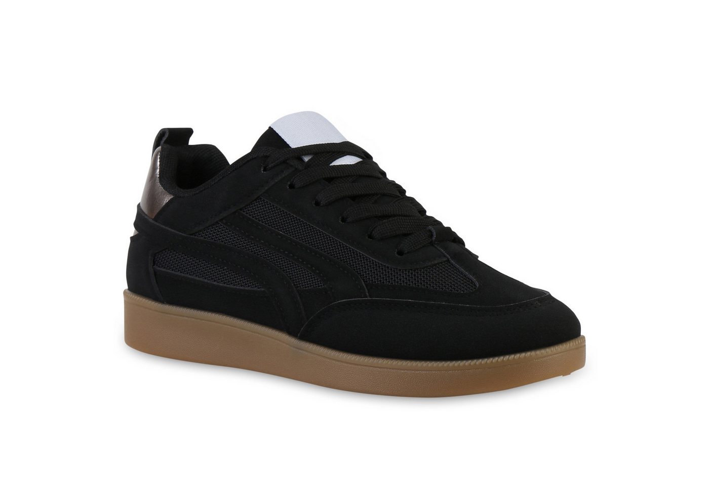 VAN HILL 841526 Sneaker Damen Sneaker Low Schnürer Bequeme Metallic Schnür-