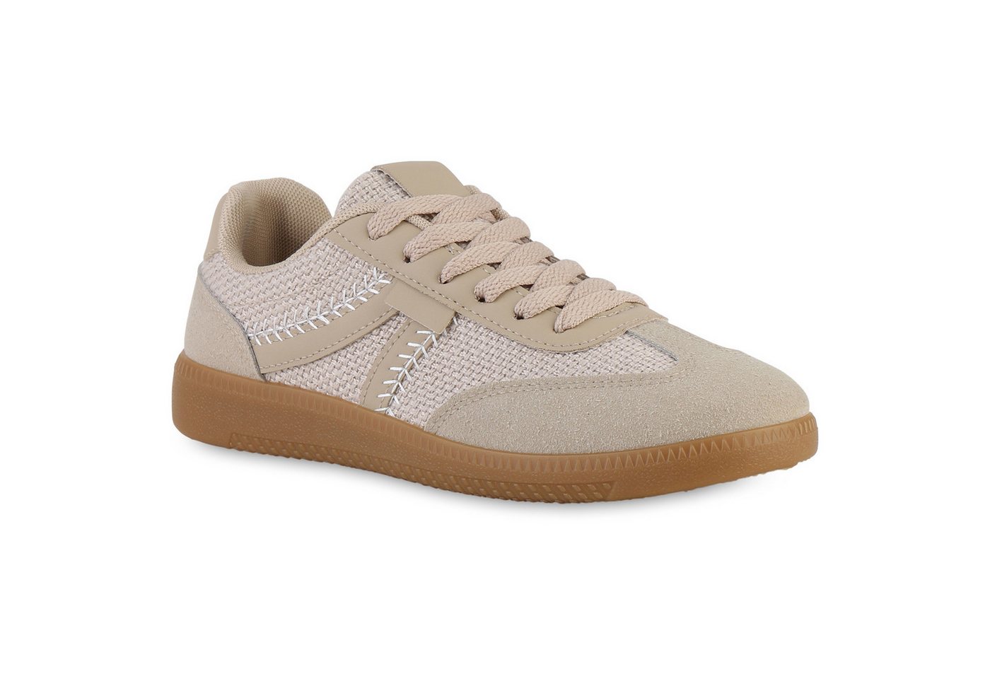 VAN HILL 841527 Sneaker Damen Sneaker Low Schnürer Bequeme Strick Freizeit