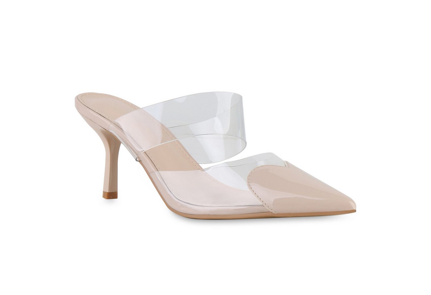 VAN HILL 841531 Sandalette Damen Pantoletten Sandaletten Transparente Party Lack