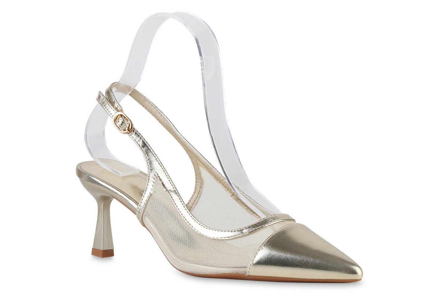 VAN HILL 841533 Slingpumps Damen Slingpumps Pumps Spitze Stiletto Absatzschuhe Basic