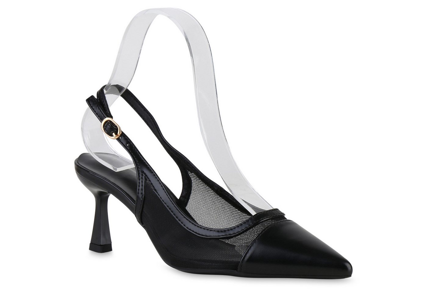 VAN HILL 841533 Slingpumps Damen Slingpumps Pumps Spitze Stiletto Absatzschuhe Basic