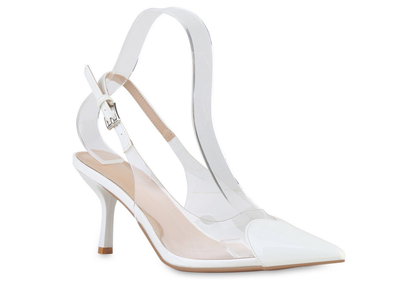 VAN HILL 841534 Slingpumps Damen Slingpumps Pumps Spitze Stiletto Transparente Party