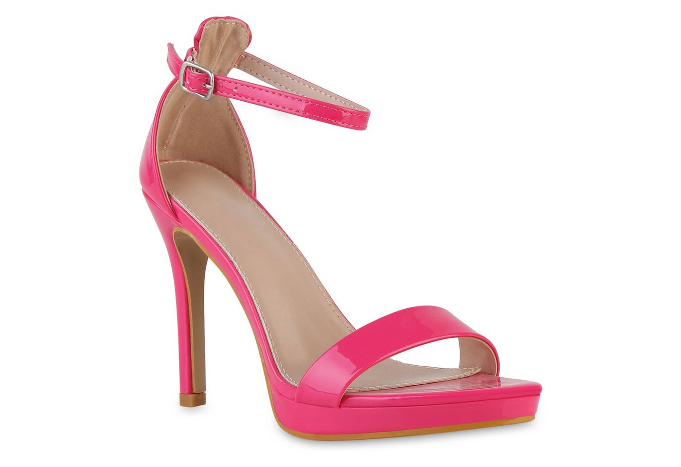 VAN HILL 841558 High-Heel-Sandalette Damen High Heels Sandaletten Stiletto Leder-Optik Party Lack Schuh