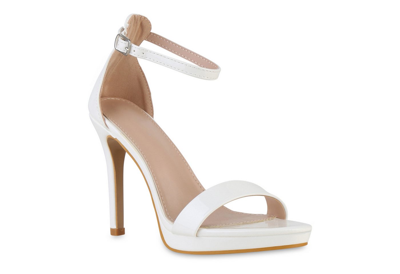 VAN HILL 841558 High-Heel-Sandalette Damen High Heels Sandaletten Stiletto Leder-Optik Party Lack Schuh