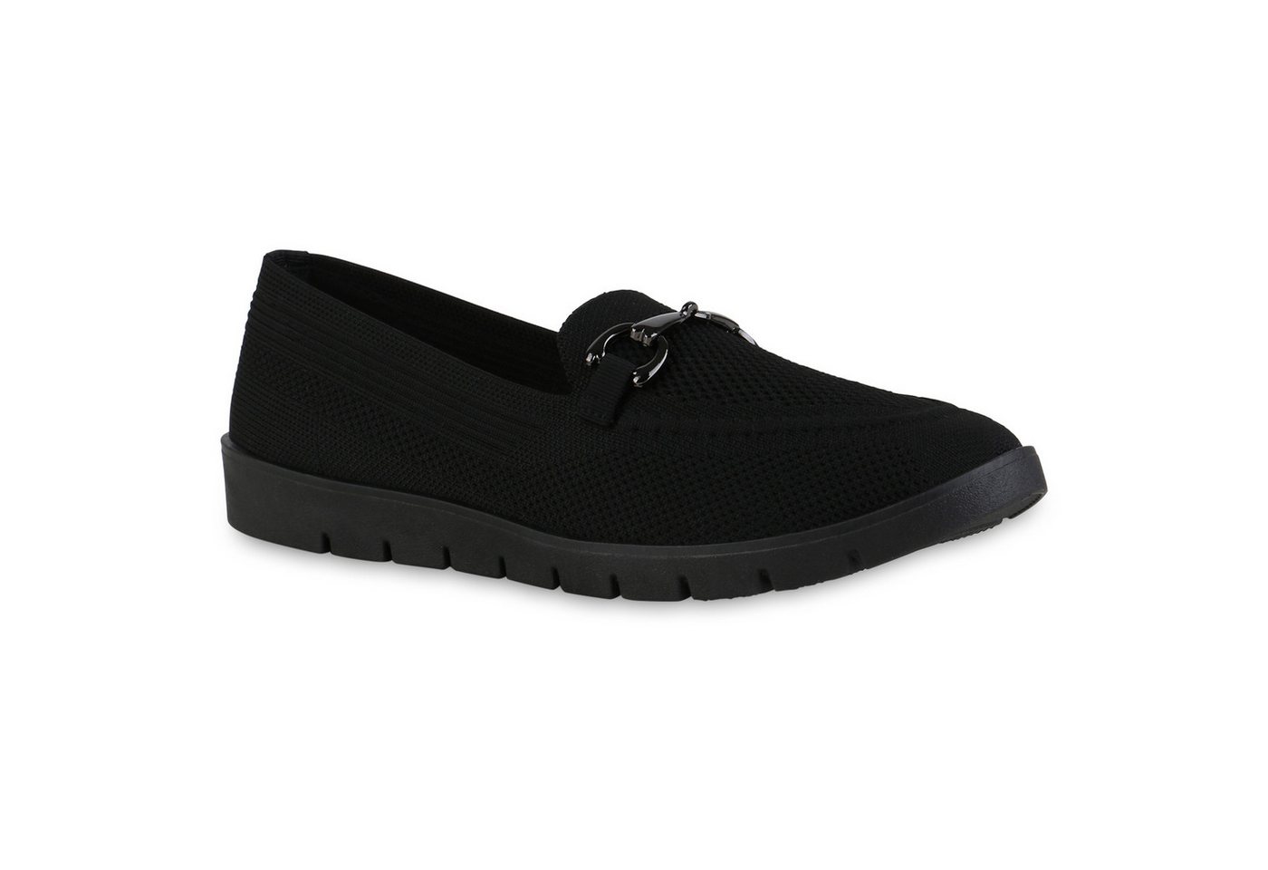 VAN HILL 841598 Slipper Damen Slip Ons Slippers Bequeme Strick Profil-Sohle