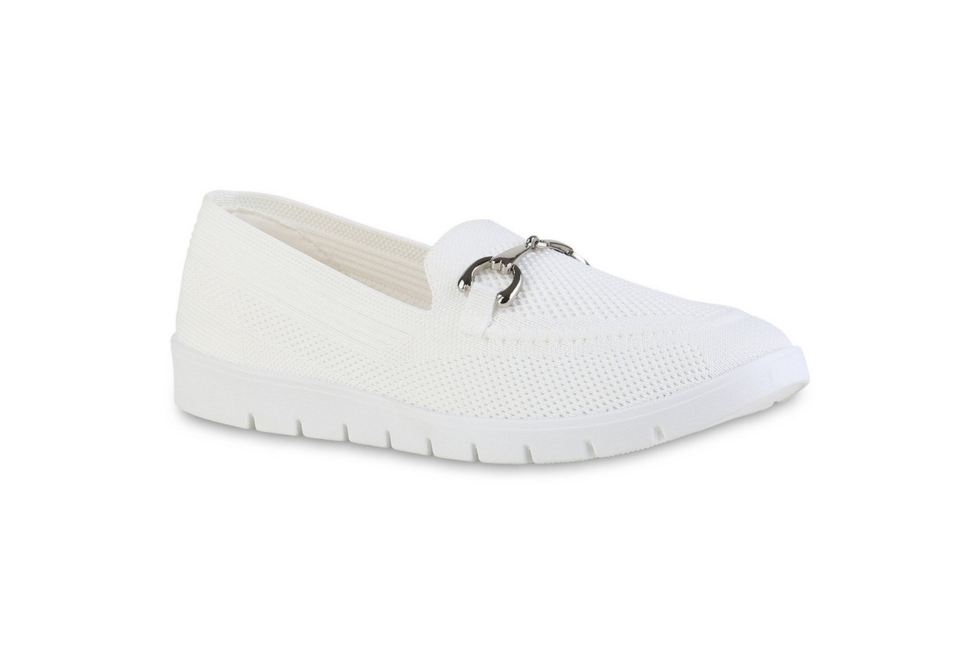 VAN HILL 841598 Slipper Damen Slip Ons Slippers Bequeme Strick Profil-Sohle