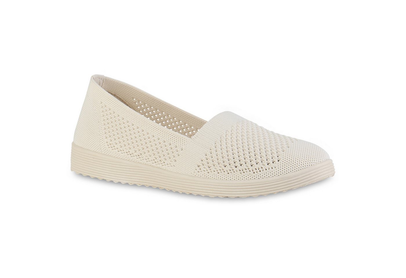 VAN HILL 841602 Slipper Damen Slip Ons Slippers Bequeme Strick Profil-Sohle