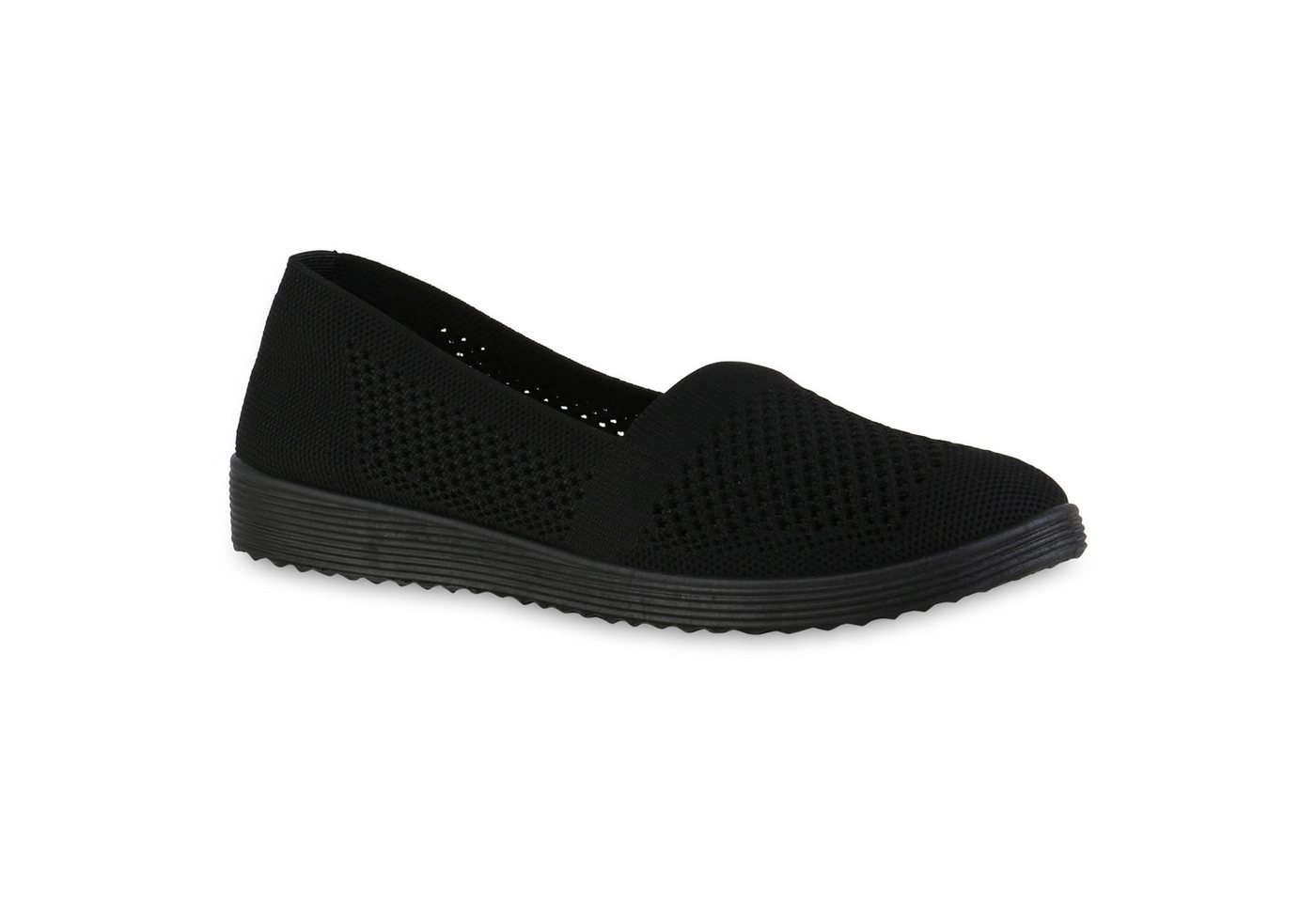 VAN HILL 841602 Slipper Damen Slip Ons Slippers Bequeme Strick Profil-Sohle