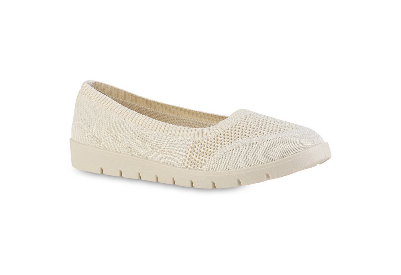 VAN HILL 841603 Sneaker Ballerinas Damen Sportliche Ballerinas Bequeme Strick Profil-Sohle