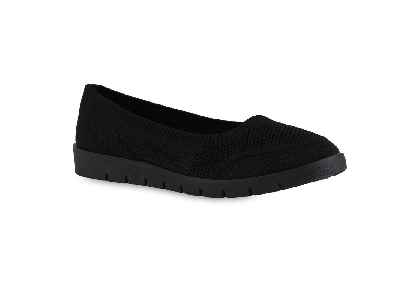 VAN HILL 841603 Sneaker Ballerinas Damen Sportliche Ballerinas Bequeme Strick Profil-Sohle