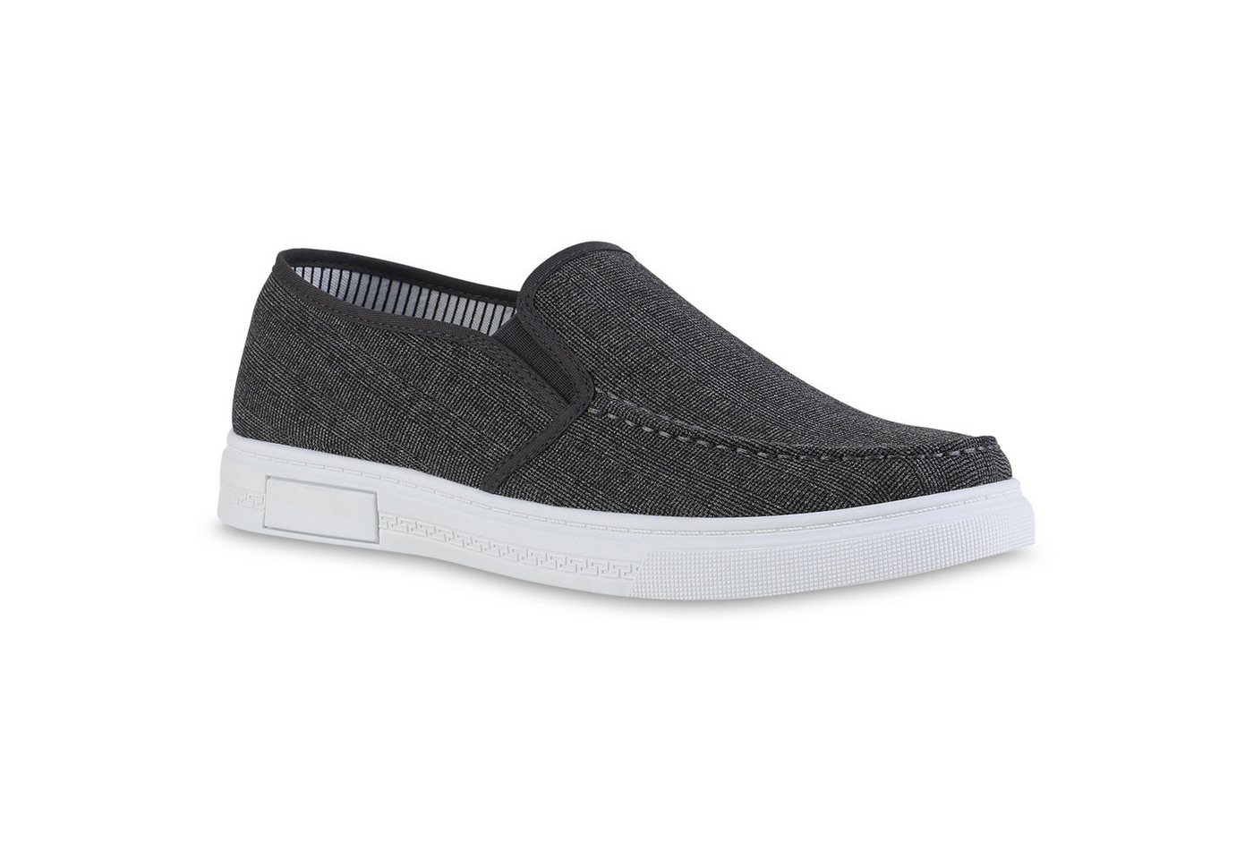 VAN HILL 841621 Slipper Herren Klassische Slippers Denim Slip Ons Freizeit Stoff