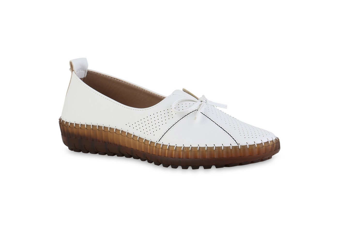 VAN HILL 841628 Slipper Damen Slip Ons Slippers Bequeme Schleifen Profil-Sohle