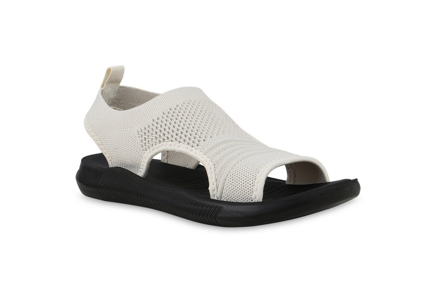 VAN HILL 841662 Sandale Damen Komfort Sandalen Bequeme Strick Freizeit