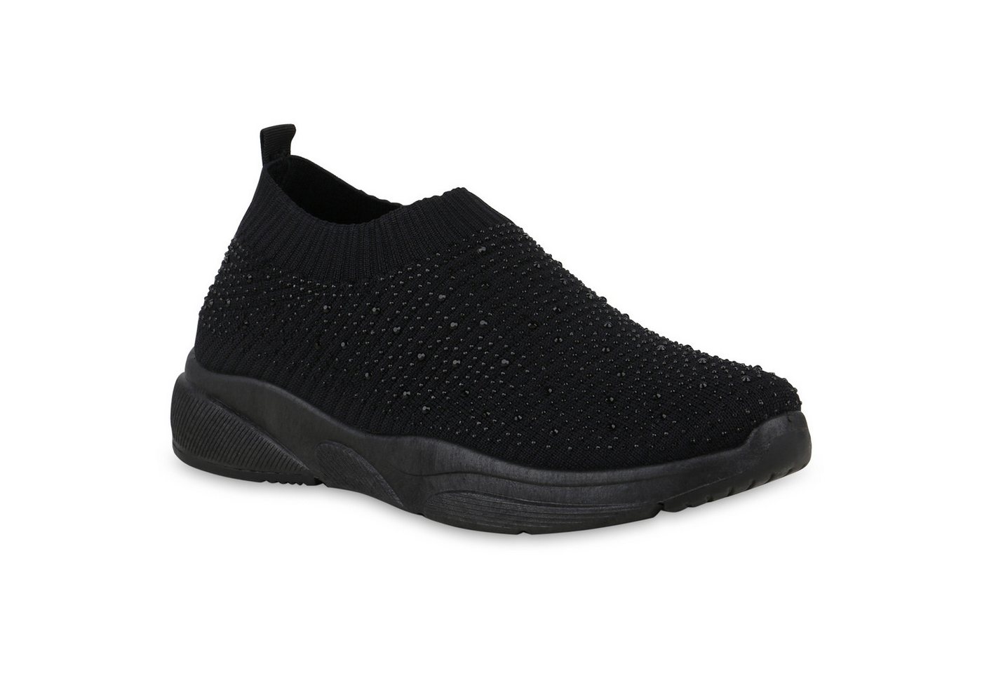 VAN HILL 841664 Laufschuh Damen Slip Ons Sportschuhe Sportliche Strass Profil-Sohle