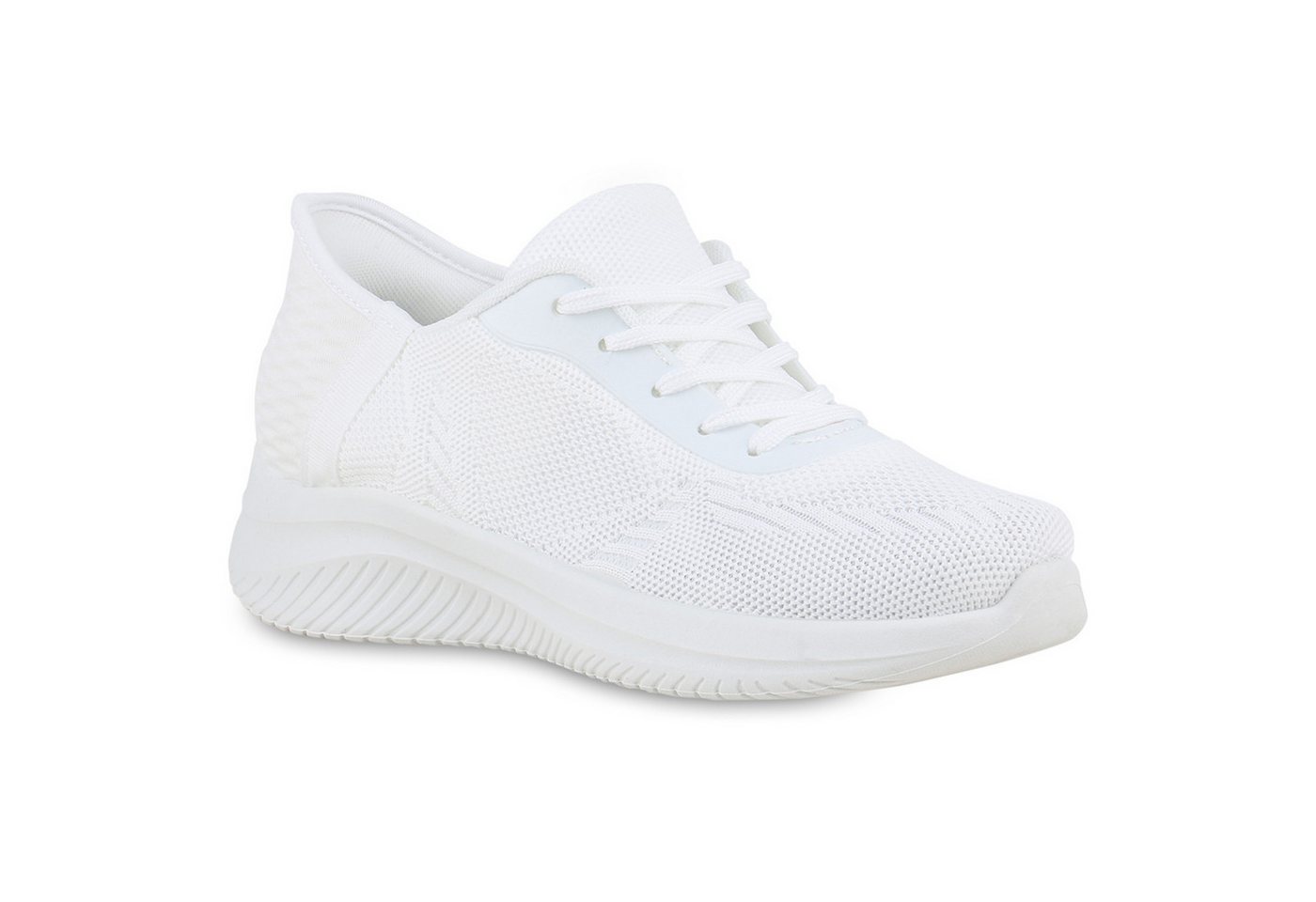 VAN HILL 841669 Laufschuh Damen Laufschuhe Sportschuhe Sportliche Strick (weiß)