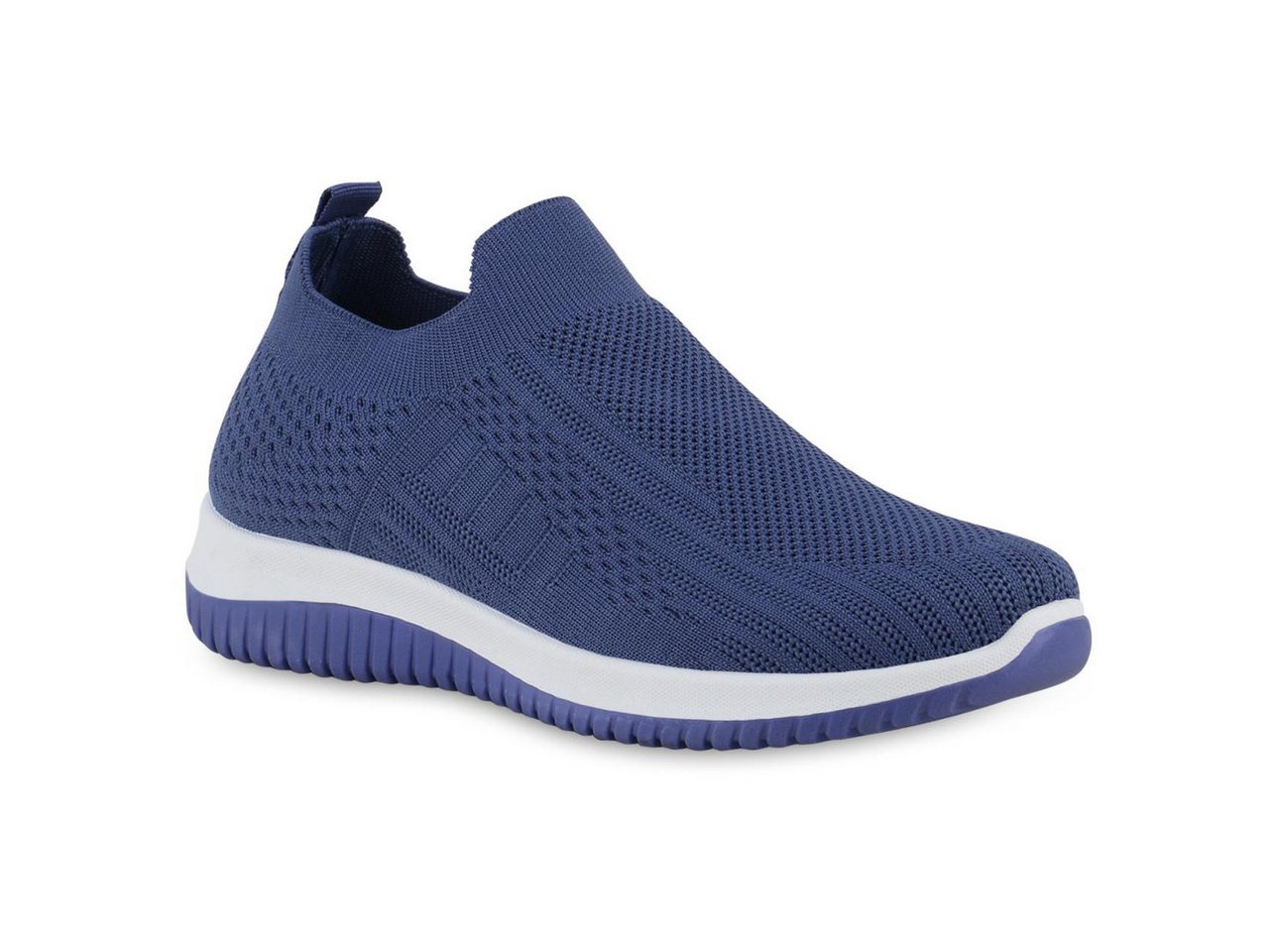 VAN HILL 841678 Laufschuh Damen Slip Ons Sportschuhe Sportliche Strick Profil-Sohle