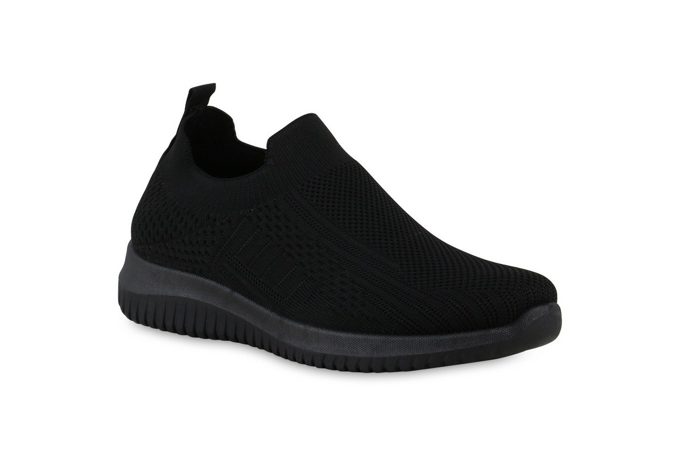 VAN HILL 841678 Laufschuh Damen Slip Ons Sportschuhe Sportliche Strick Profil-Sohle