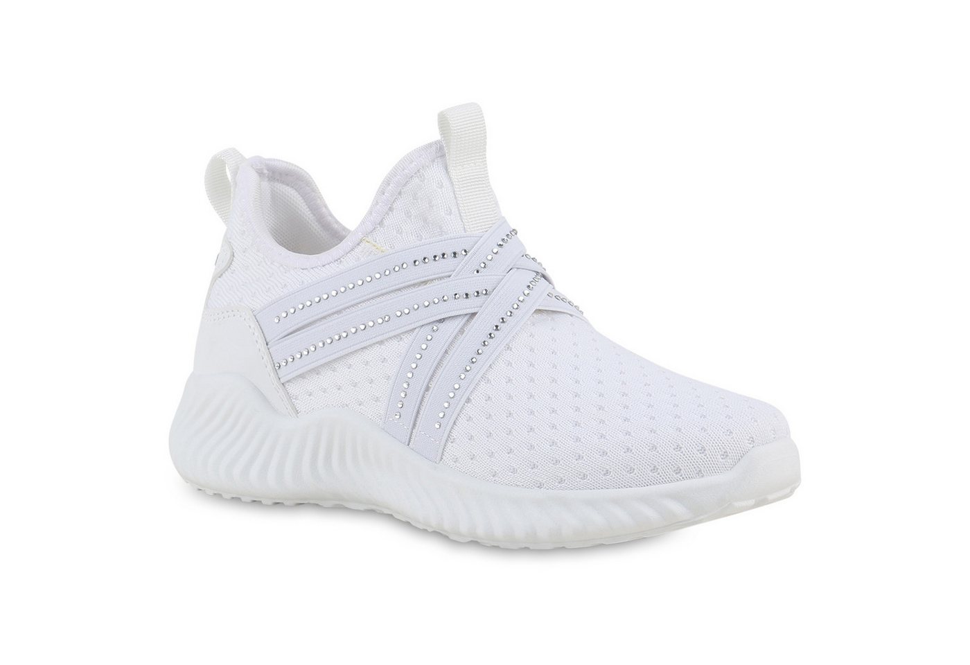 VAN HILL 841681 Laufschuh Damen Slip Ons Sportschuhe Sportliche Strass Profil-Sohle