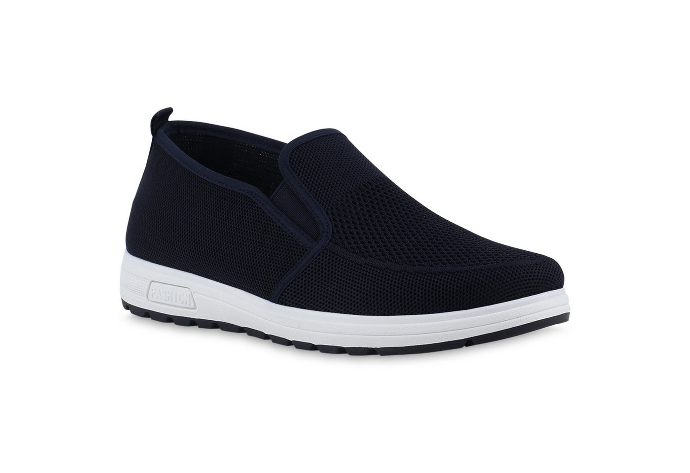 VAN HILL 841706 Laufschuh Herren Slip Ons Sportschuhe Sportliche Strick Profil-Sohle e