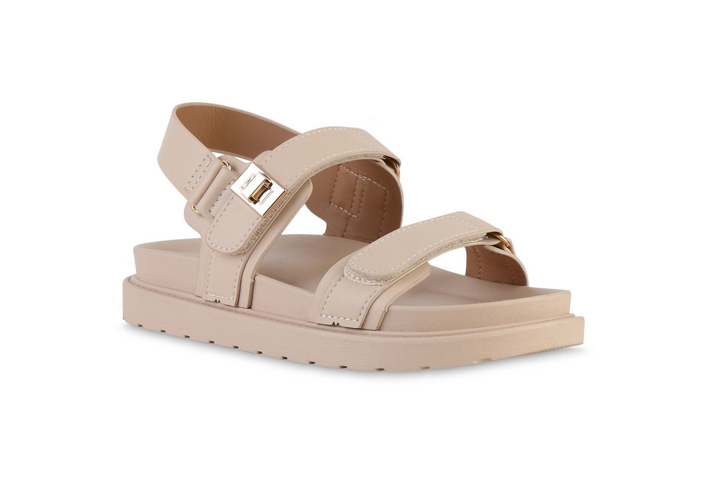 VAN HILL 841724 Sandale Damen Komfort Sandalen Bequeme Plateau Profil-Sohle