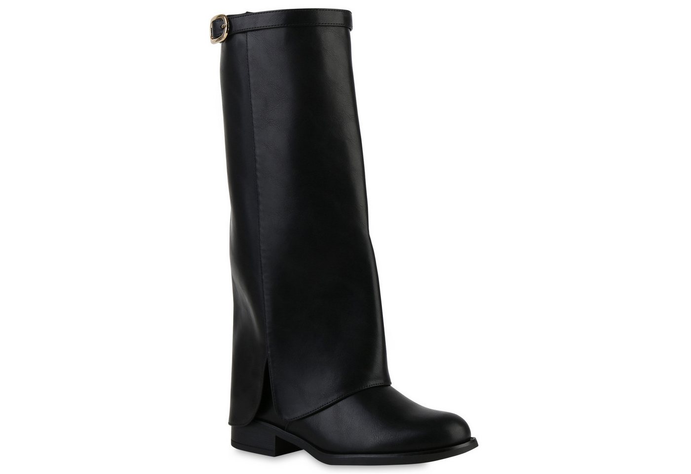 VAN HILL 841788 Stiefel Damen Gefüttert Klassische Stiefel Schnallen Leder-Optik