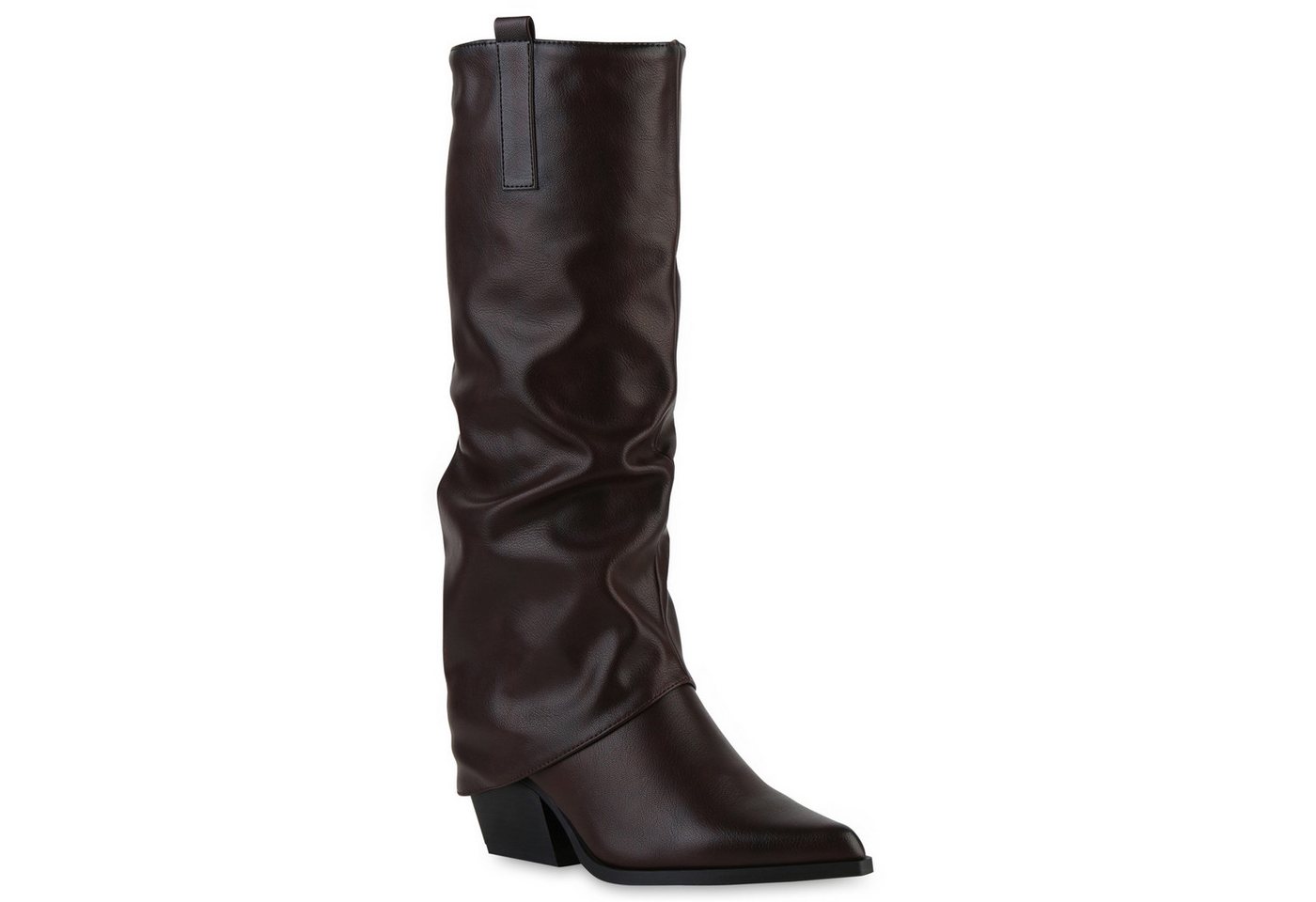 VAN HILL 841793 Cowboystiefel Damen Gefüttert Cowboystiefel Stiefel Spitz Holzoptikabsatz