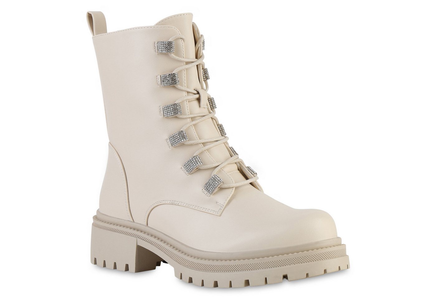 VAN HILL 841804 Schnürstiefelette Damen Leicht Gefütterte Schnürstiefeletten Stiefeletten