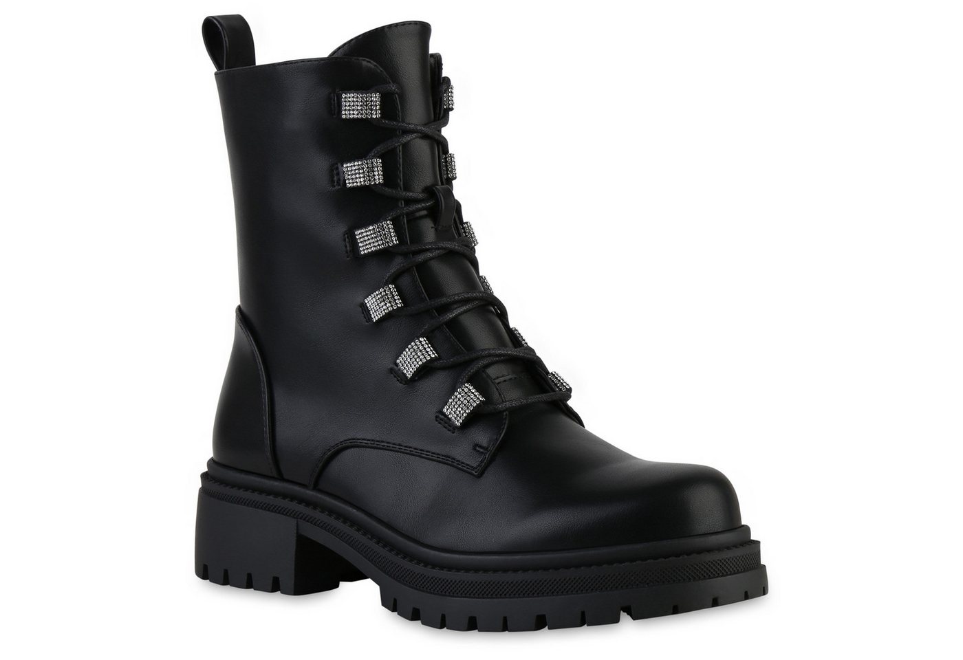 VAN HILL 841804 Schnürstiefelette Damen Leicht Gefütterte Schnürstiefeletten Stiefeletten