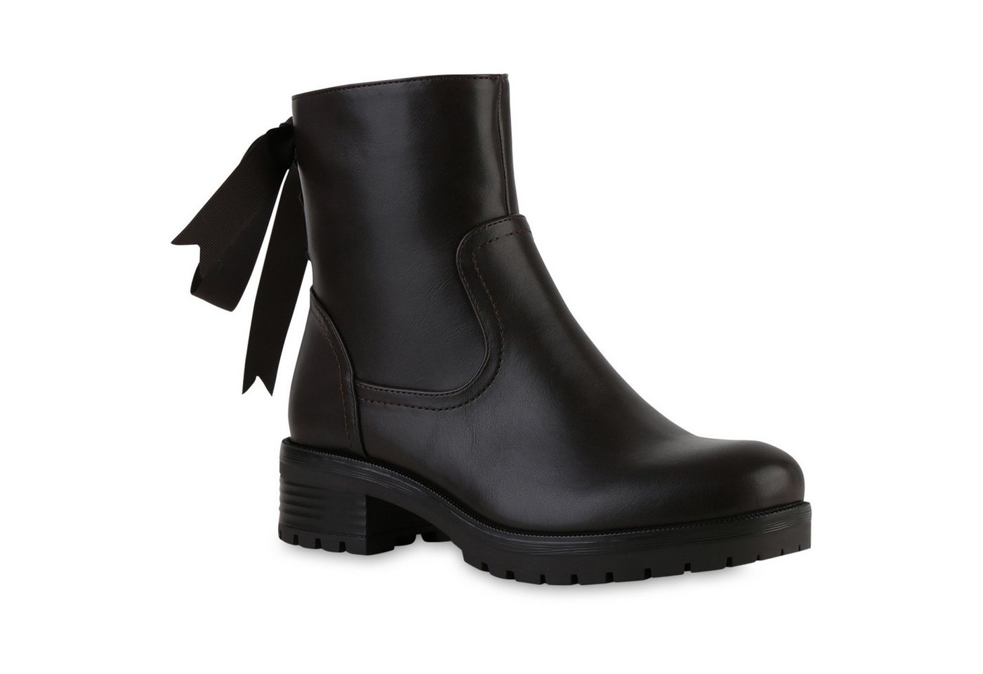 VAN HILL 841820 Stiefelette Damen Leicht Gefütterte Klassische Stiefeletten Schleifen