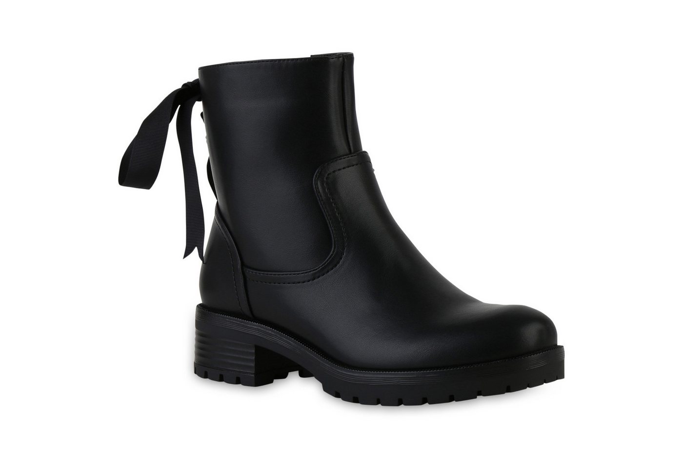 VAN HILL 841820 Stiefelette Damen Leicht Gefütterte Klassische Stiefeletten Schleifen