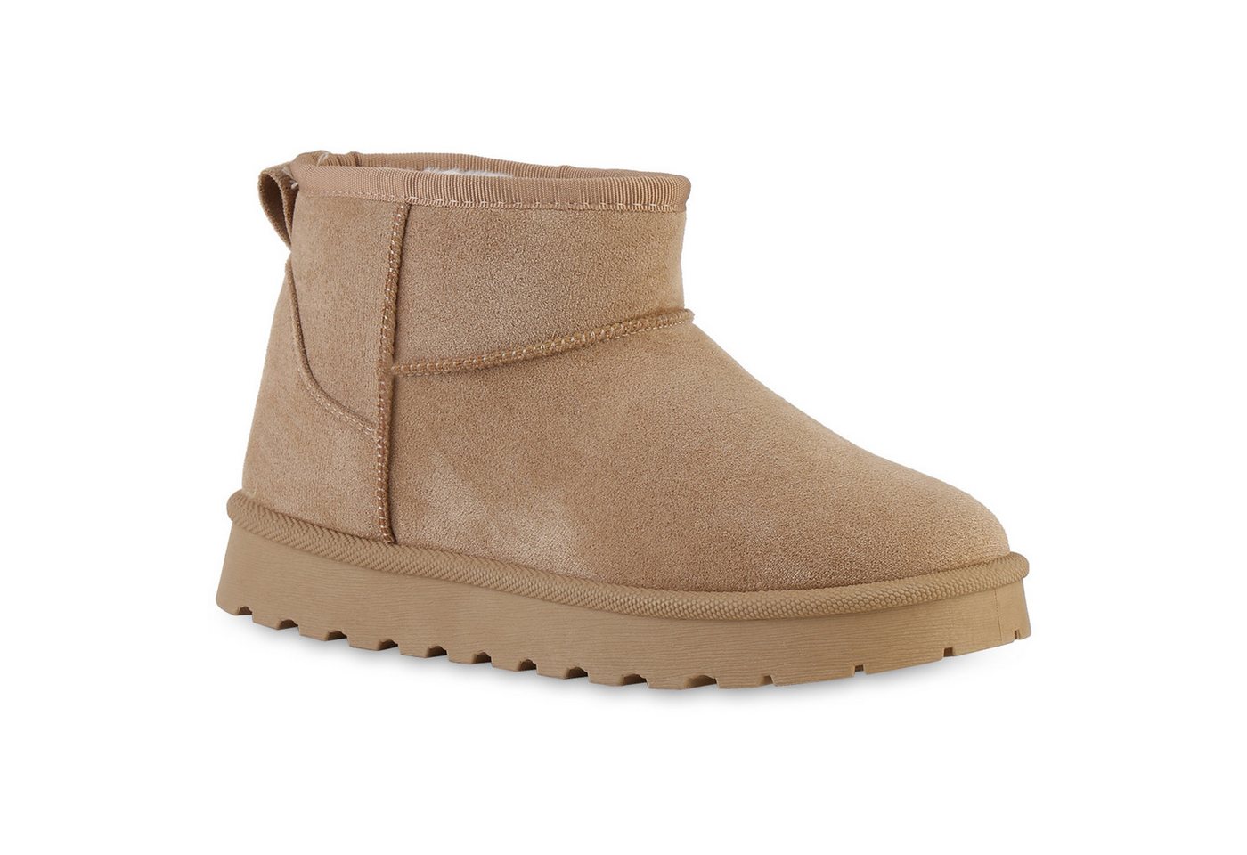 VAN HILL 841828 Winterstiefelette Damen Warm Gefütterte Winter Boots Bequeme Profil-Sohle (grün)