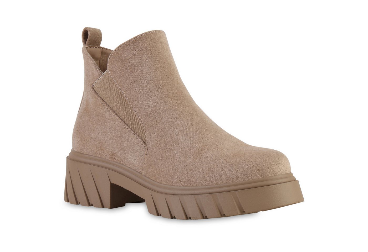 VAN HILL 841831 Stiefelette Damen Leicht Gefüttert Klassische Stiefeletten Profil-Sohle