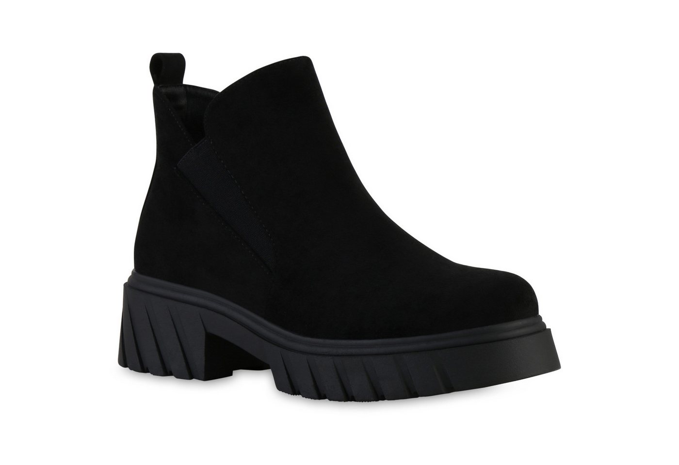 VAN HILL 841831 Stiefelette Damen Leicht Gefüttert Klassische Stiefeletten Profil-Sohle