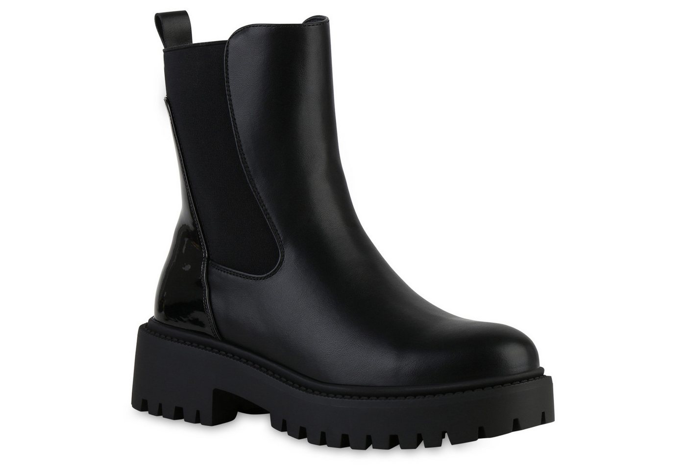 VAN HILL 841833 Stiefelette Damen Leicht Gefüttert Klassische Stiefeletten Profil-Sohle