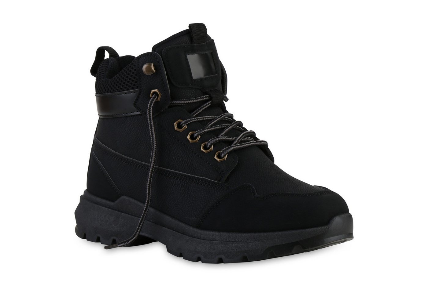 VAN HILL 841860 Stiefelette Damen Worker Boots Stiefeletten Profil-Sohle