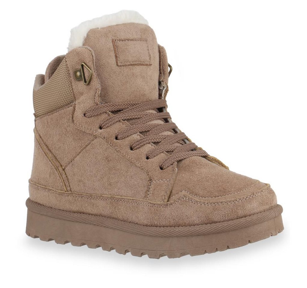 VAN HILL 841867 Sneaker Damen Warm Gefütterte Sneaker High Bequeme Profil-Sohle