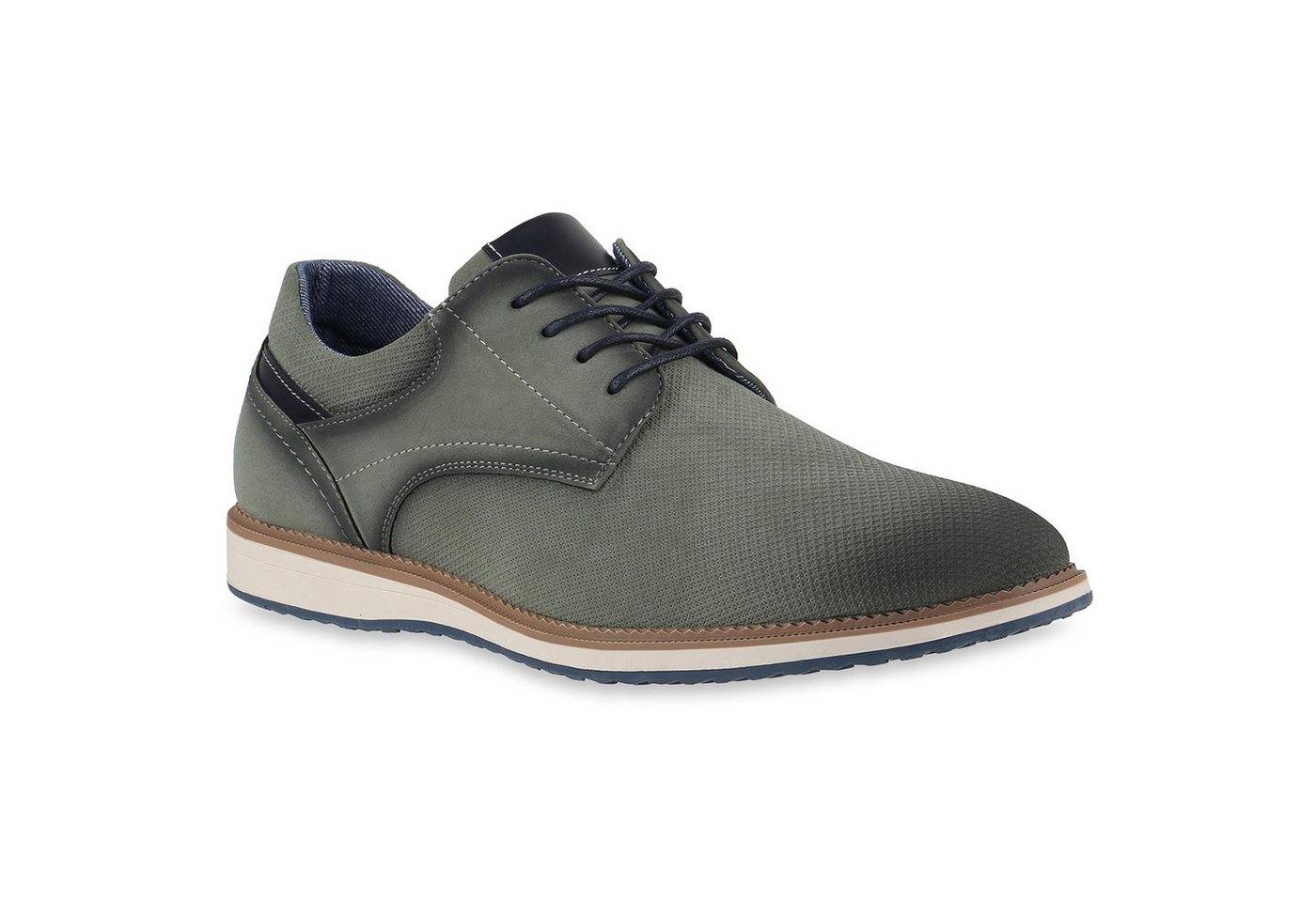 VAN HILL 841872 Espadrille Herren Klassische Halbschuhe Schnürer Bequeme Profil-Sohle