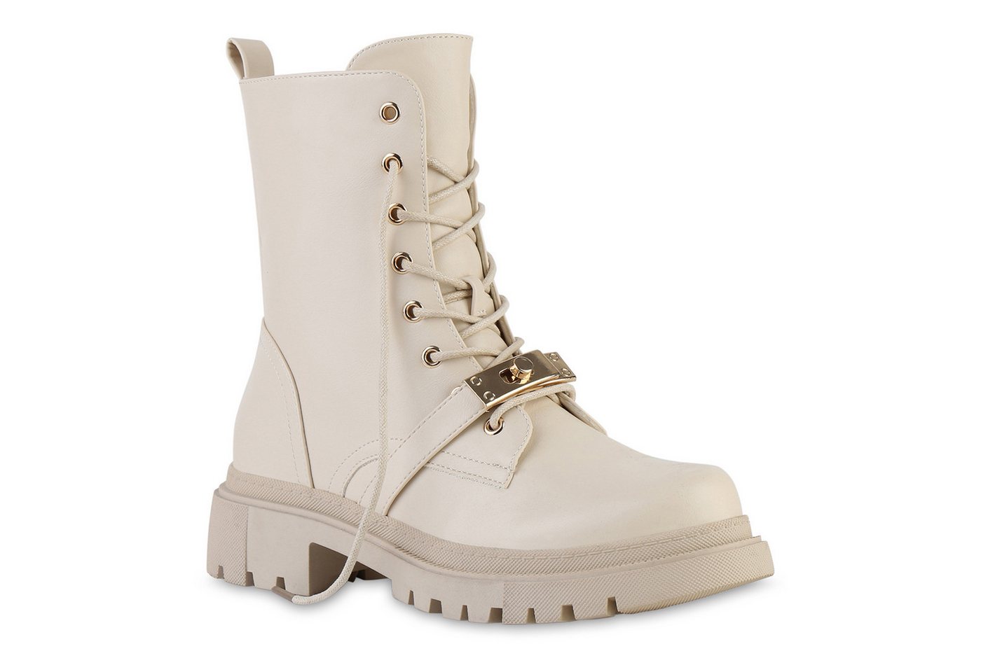 VAN HILL 841890 Schnürstiefelette Damen-Schnürstiefeletten mit Metallverzierung